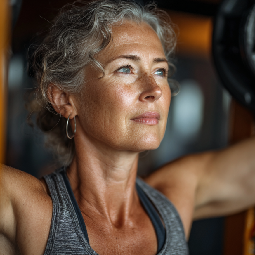 Активні пожилі люди займаються фітнесом