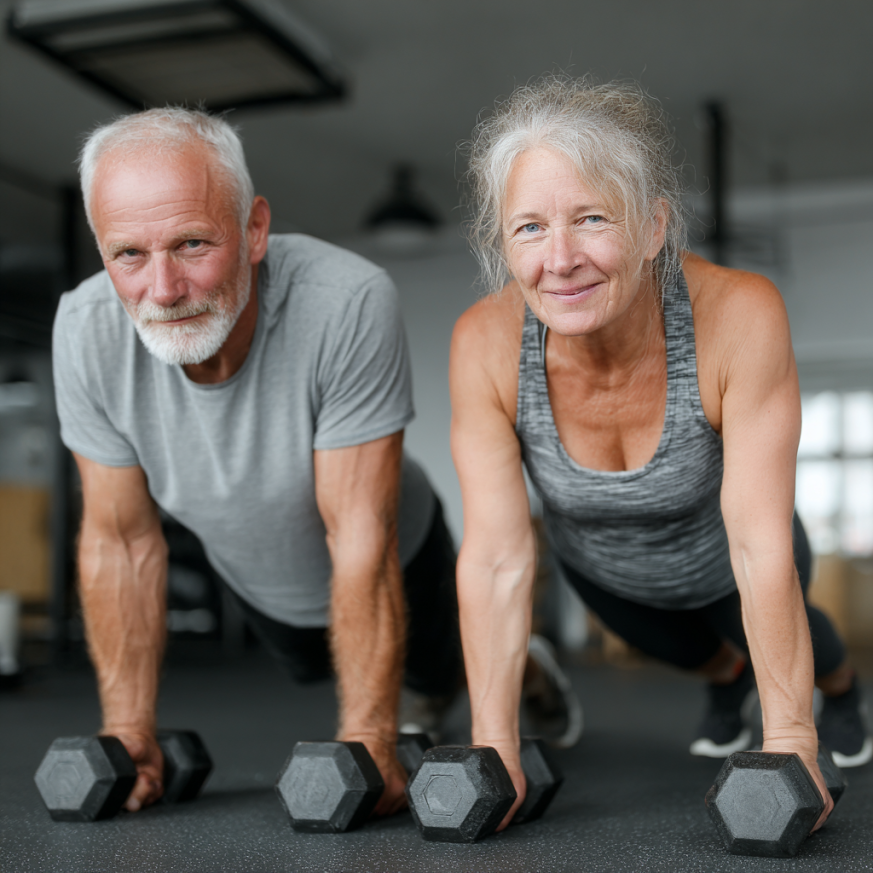 Групове заняття фітнесом для пожилих